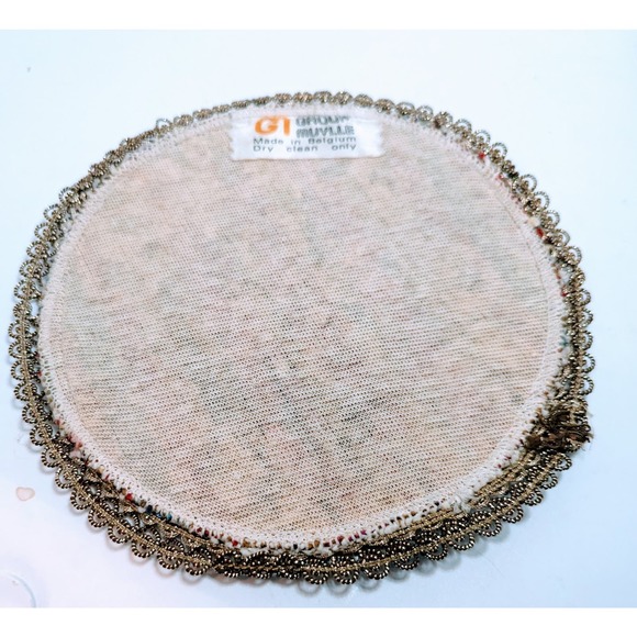 Vintage Tapestry Doily made in Belgium Round Group Muylle Dollhouse Rug - Picture 4 of 5